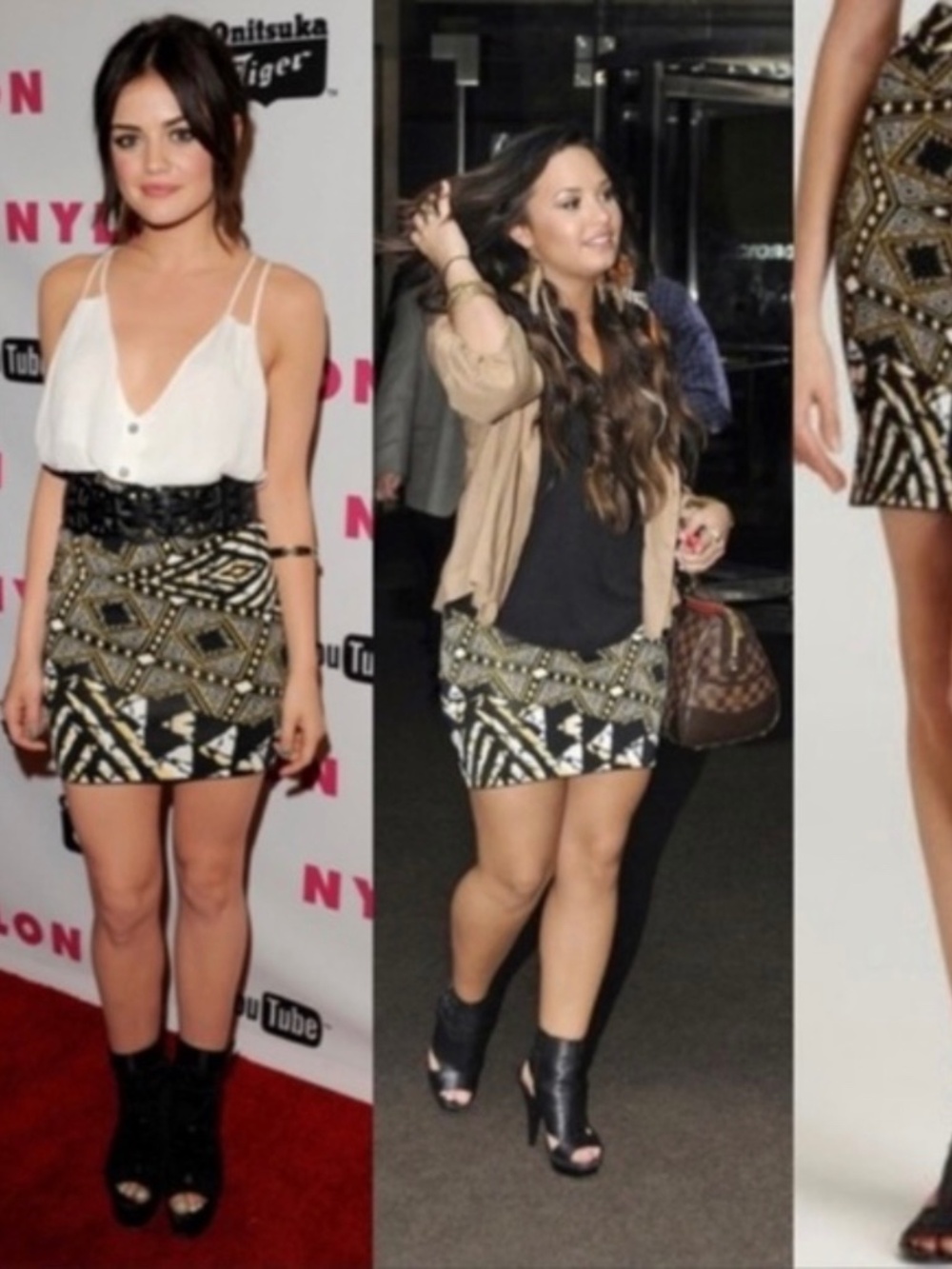 Brand New! BCBG MaxAzria Britte Bandage Skirt Aztec Print SMALL Tribal